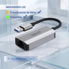 iggual Adaptador USB-A 3.0 a RJ45 Gigabit