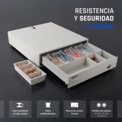 iggual Cajón portamonedas IRON-10W 38cm 4+6 blanco