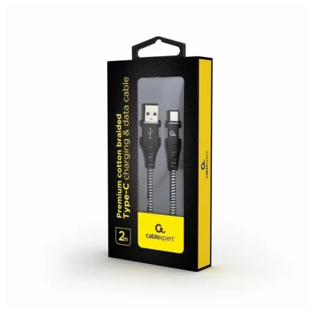 Gembird Cable USB T C trenzado de algodón 2m